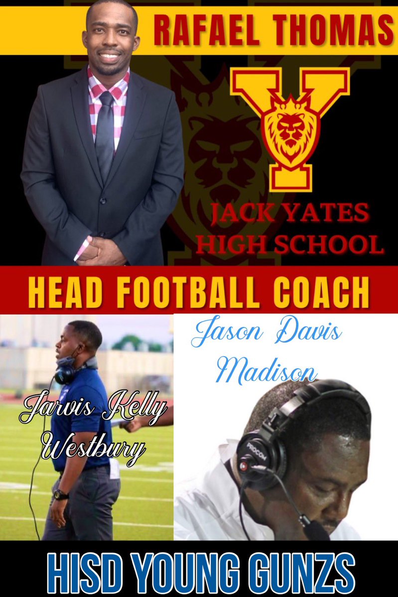 I call the the Young Gunz. 3 New African American Coaches in HISD. All 3 have made the playoffs hats off guys. <a href="/CoachRT1988/">Rafael Thomas</a> <a href="/CoachDavis99/">COACH D</a> <a href="/1CoachKelley/">Coach Jarvis Kelley</a>