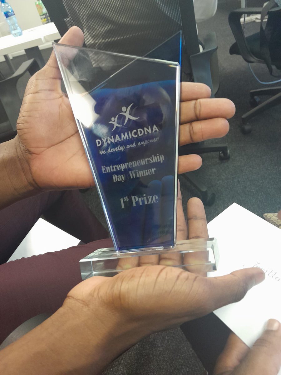 thatoantonio1's tweet photo. I always wanted to be an entrepreneur but didn't know how and which industry to venture until I joined DynamicDNA last year. Me and my team took 1st place, from dust to the world. Proud of myself #SandtonTerrorAttack  #Entrepreneurship #4IR #Systemdeveloper https://t.co/uV3sfM36Ic