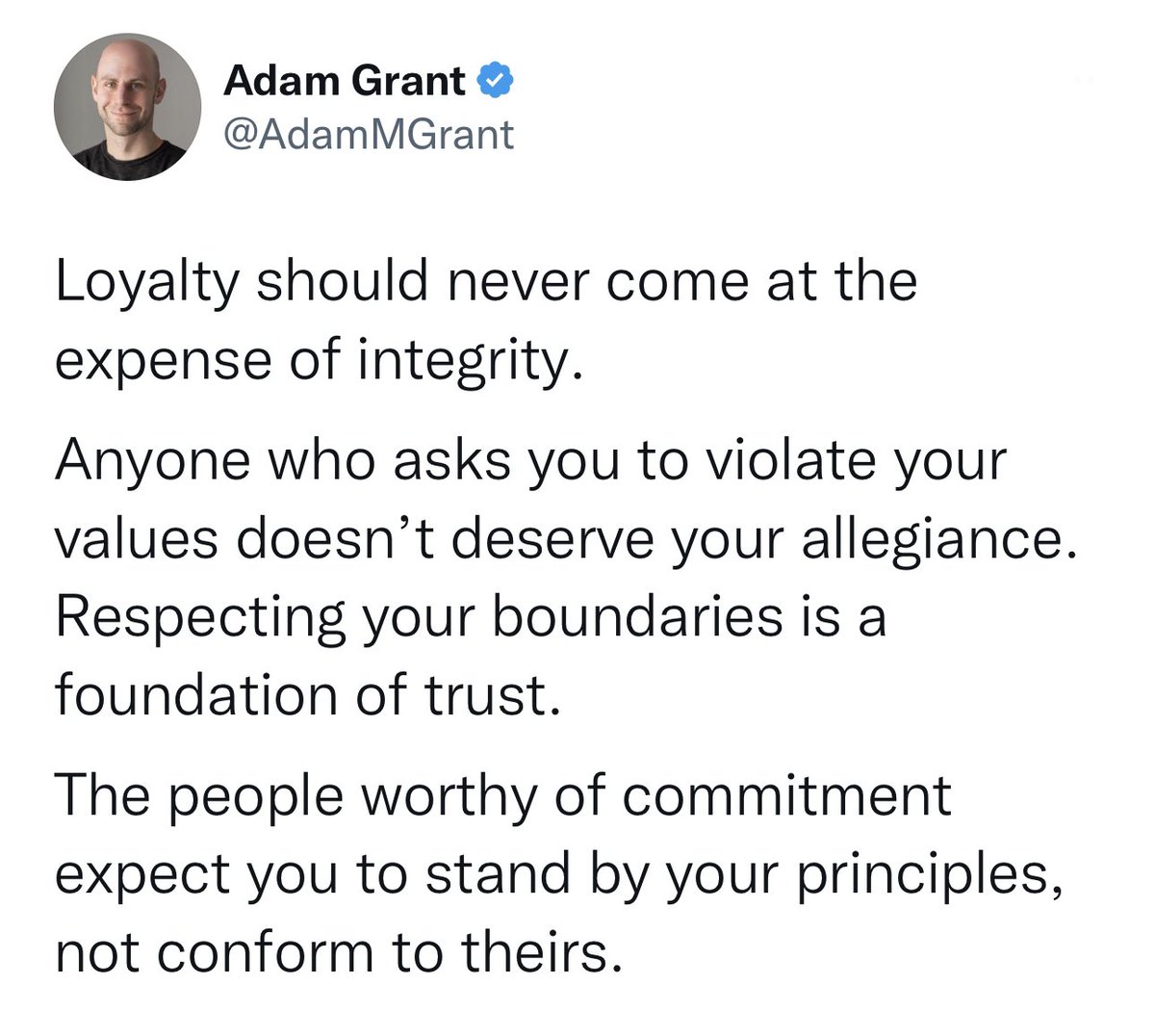 I wonder if you put this @AdamMGrant #quote on a t-shirt & wore it to a #jobinterview or #political #preselection #interview, how it would go🤔 

#AusPol #NTPol #AusPol2022 #PalmerstonNT #Leadership #Psychology #Values #Integrity #OrganisationalPsychology #PoliticsDoneDifferently