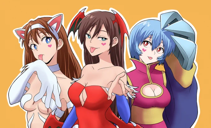 フェリシアアスカマリリリスレイレイレイ#ハロウィンイラスト 
