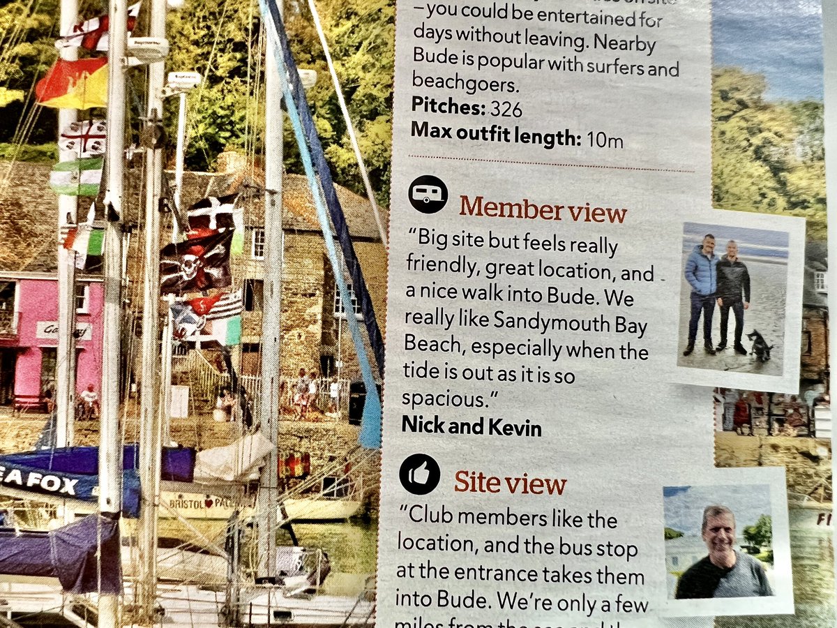 Have you stayed at Rookesbury Park, East Fleet Farm, Crossways, Southland, or the New Forest? Want to be included in the CAMC magazine? Feel free to get in touch if you’d like to give a member view (as shown in the pic) for one of the sites. Tag/RT if possible please 👍