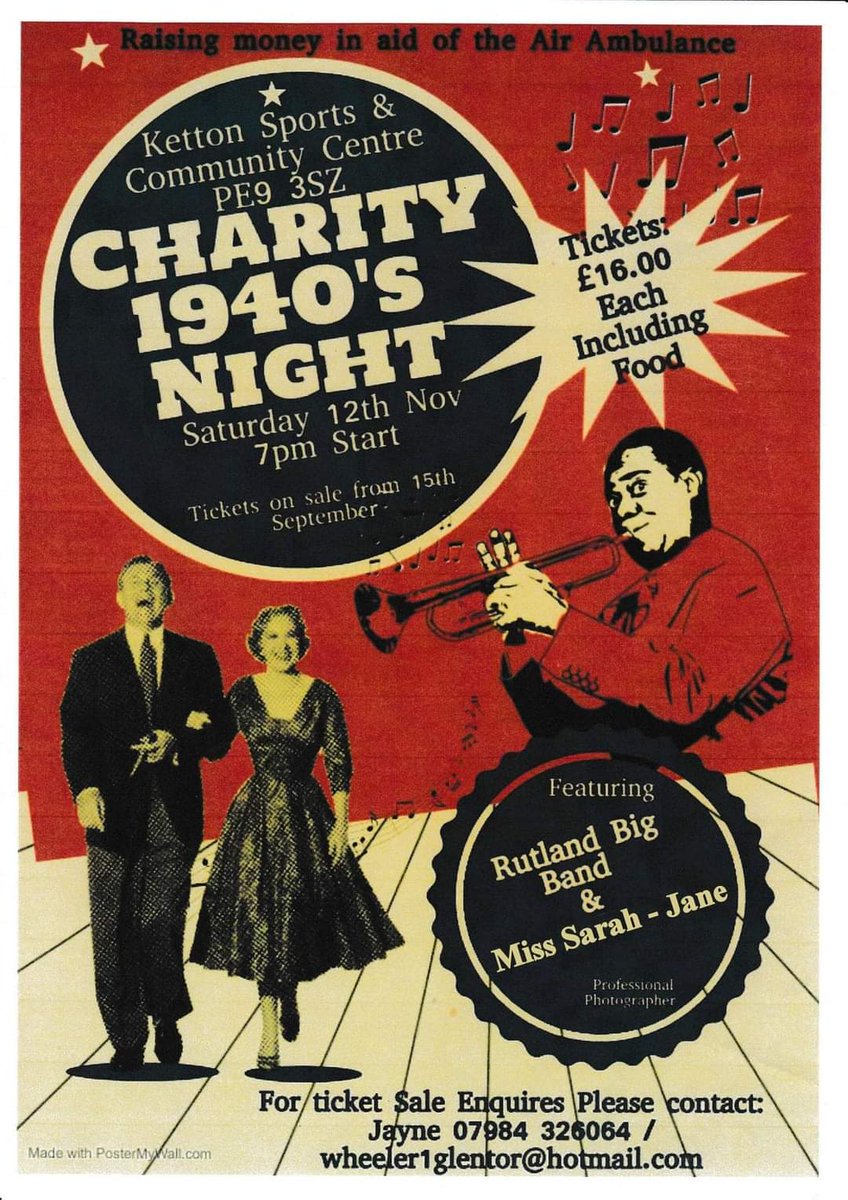 A great night of music and dancing, in aid of Air Ambulance, in #ketton, #stamford #rutland.
Full 18 piece big band, and a dance floor #1940s
