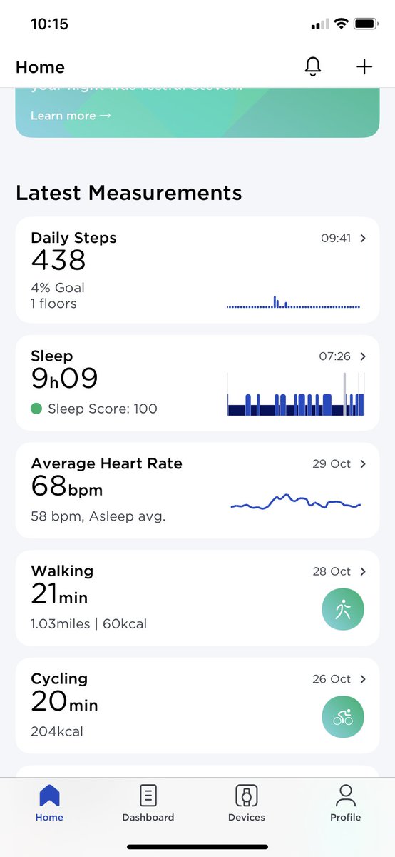 StevenSwain's tweet photo. @AskWithings Hi. The app connected to my Scanwatch has recently been telling me I’ve been cycling every few days. I don’t own a bike and haven’t cycled in years. Bit odd? https://t.co/804M6EdjUt