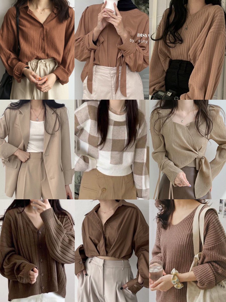 ngxshopee's tweet photo. stylish brown and beige outfits ideas✨💫

• a thread • https://t.co/hoaMbHN0j5