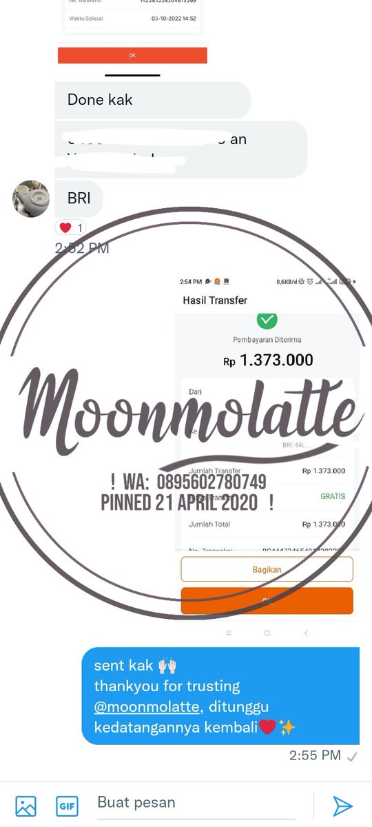 MOONMOLATTE's tweet photo. cv spay ke bri 1.015.620
cv koin spay 1.373.000
cv spay ke dana 1.282.106 https://t.co/BgAoezJani