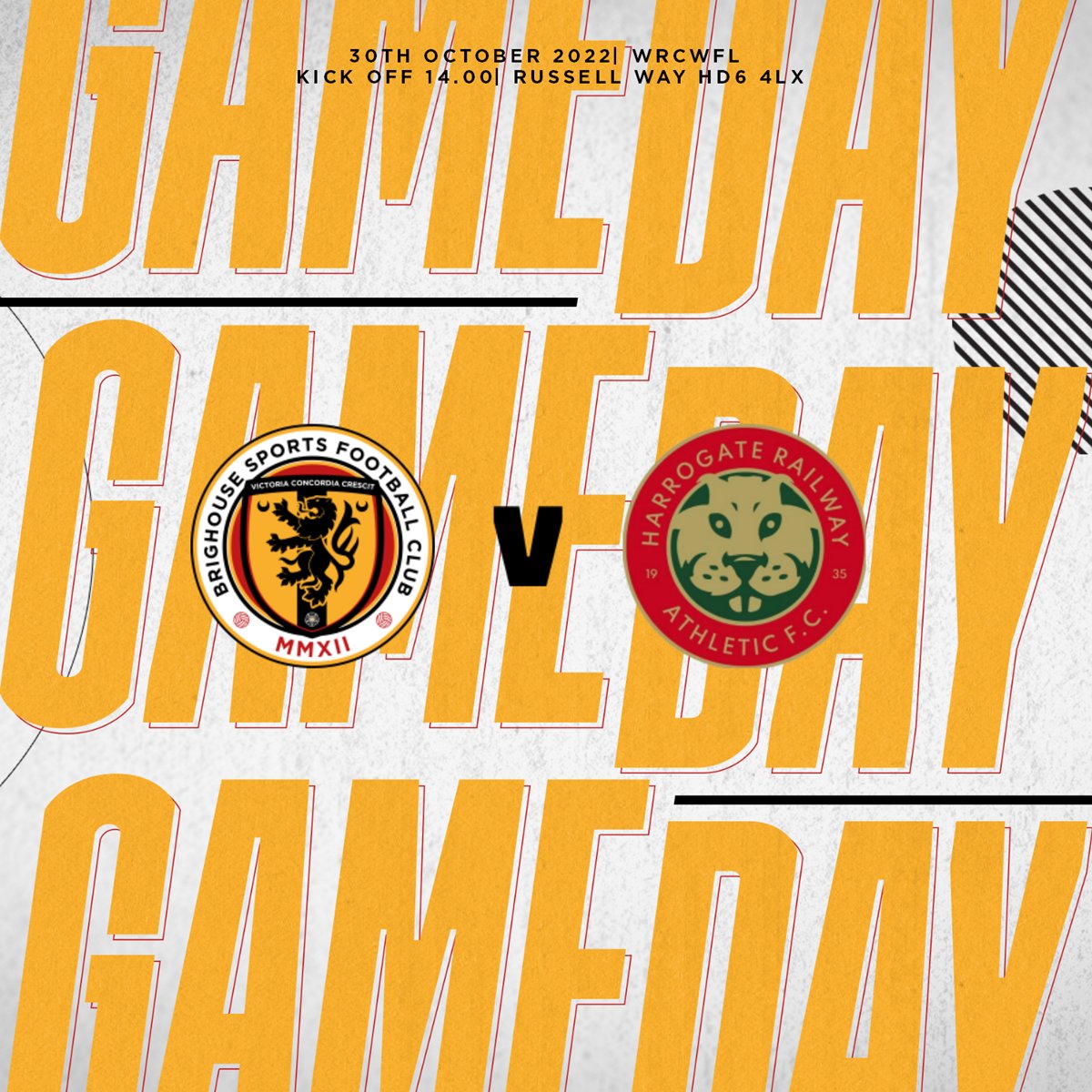 GAME DAY ⚽️

The ladies are back in league action today looking to pick up 3 points!

Kick off: 14.00
Venue: Russell Way, HD6 4LX
Bar open 🍺

Why not get down and support? 🟡🔴

#BSFC #UpTheSports #Brighouse #OneTownOneCommunity #WomensFootball