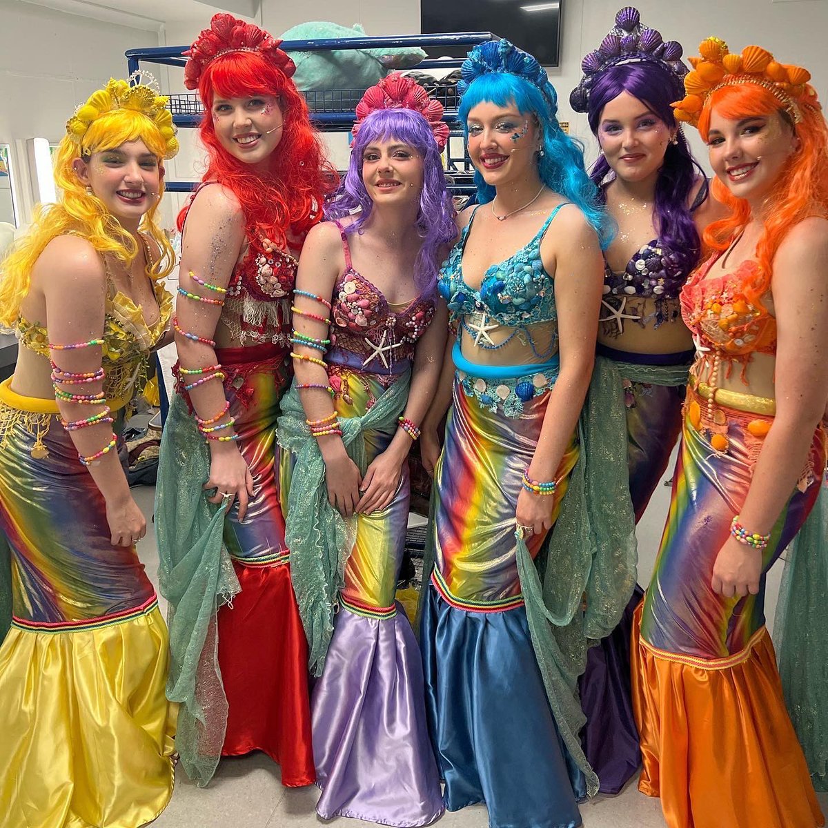 Jac_2e's tweet photo. One journey ends… I had so much fun creating the look for each  of the Mersisters’ wigs in the #RMUYC production of The Little Mermaid. And such a lovely and gracious group of young ladies to work with during Tech week and performances. 😊 https://t.co/14OUBK3aAL