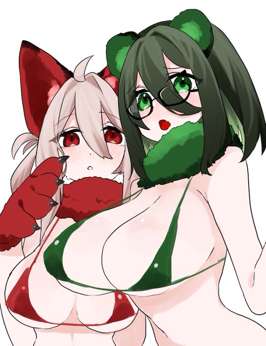 赤い麻泰🦊と緑の存🦝 