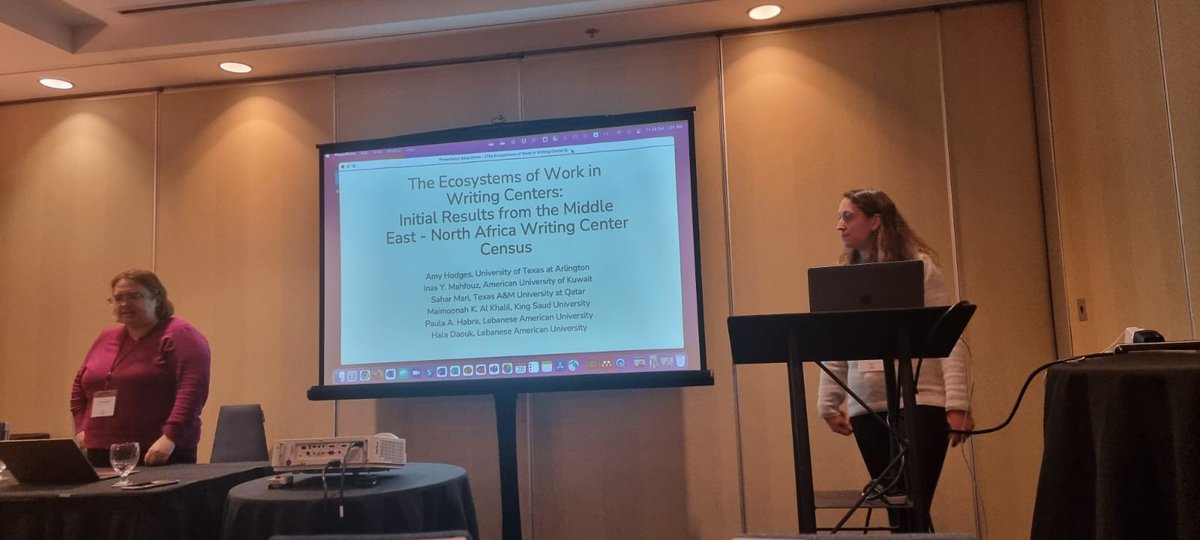 MENAWCA members presenting preliminary results from the MENA writing center census at #iwca22

There's still time to share information about your MENA writing center here: menawcaresearch.questionpro.com