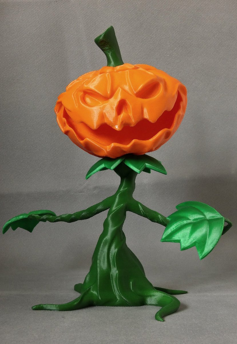 Pumpkin Man!

Awesome model by <a href="/HeinoK1/">Heino</a>

Managed to get this print done just in time for Halloween - I went big at 175% 

Printed using <a href="/3DTomorrow/">3DTomorrow</a> Leaf Green (body and stalk), @3dqf Tangy Orange (pumpkin, obviously!) and <a href="/AzureFilm3D/">AzureFilm 3D</a> Pearl Green (leaves and collar)