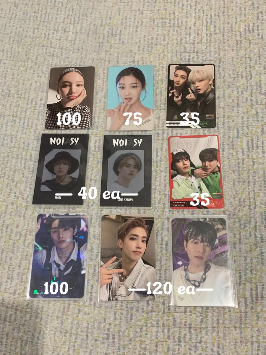 0325_carts's tweet photo. #jeyasells
ic interest check 
skz twice aespa assorted pcs
𓂋 in mint condi (except noeasy frames) 
𓂋 onhand and ready to ship
𓂋 ggx / sco
𓂋 mod: gcash
 
reply / dm if inch ! https://t.co/MZqU503abb