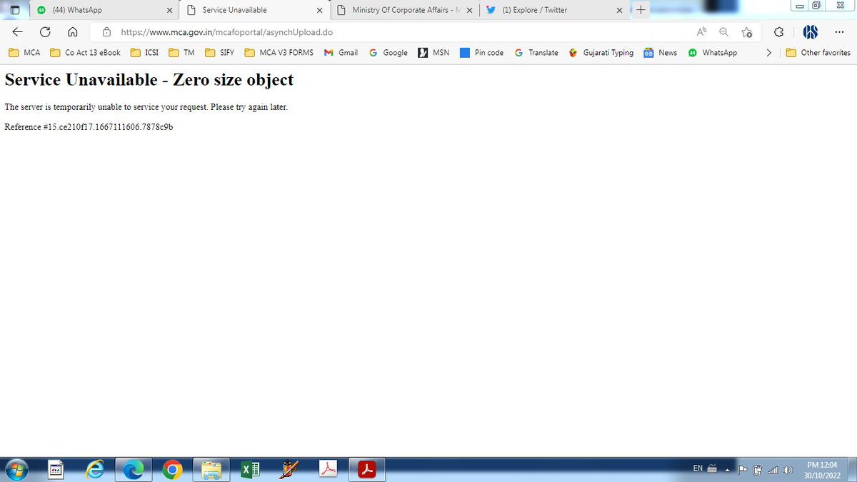 V_Sanghavi_CS's tweet photo. Still this situation, even on 30th October... what kind of website is this ? 

How you can claim that systems are working properly amid such frequent issues...
#Extend_Due_Date_Immediately 
#MCAPortalDown 

@MCA21India @LTI_Global https://t.co/YqbzQASn3w