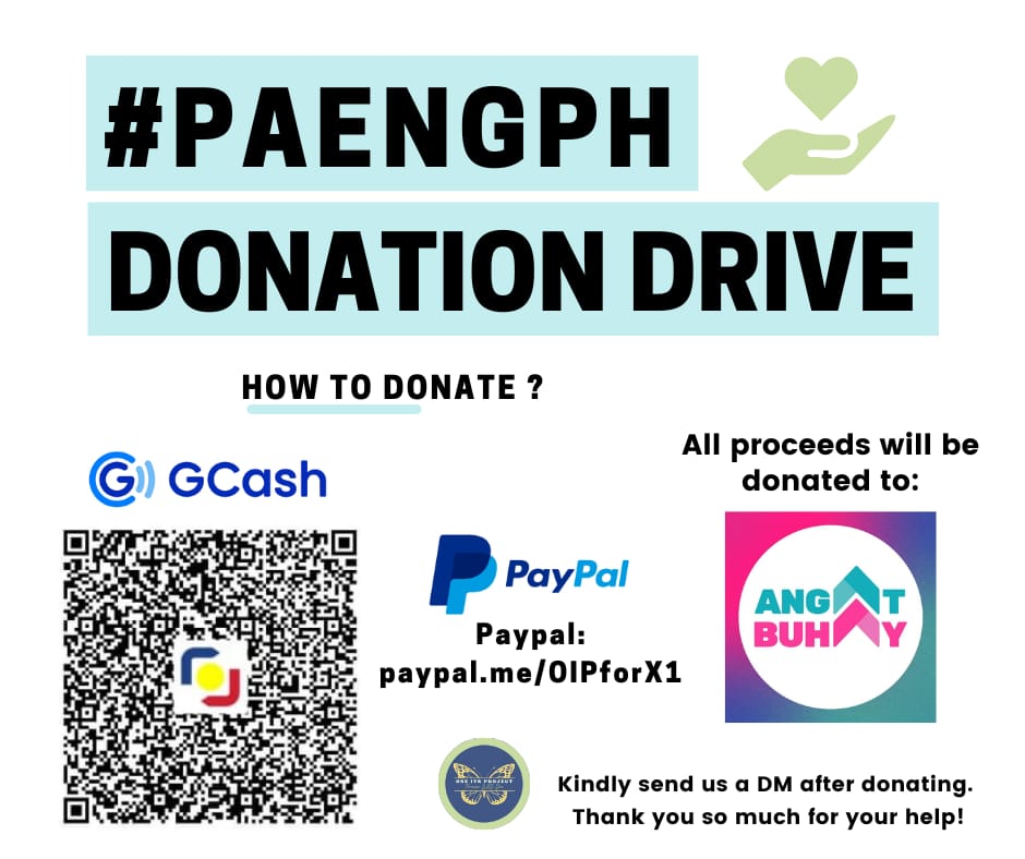 oneits_project's tweet photo. 📢 CALL FOR DONATIONS

Dear Oneits, we appeal to your generous hearts to help our Filipino friends who've been affected by #PaengPH.

Any amount of cash donation will go a long way, and all your donations will go to the Angat Buhay Foundation. 

Thank you very much!🙏 https://t.co/fNfj6a7gmn