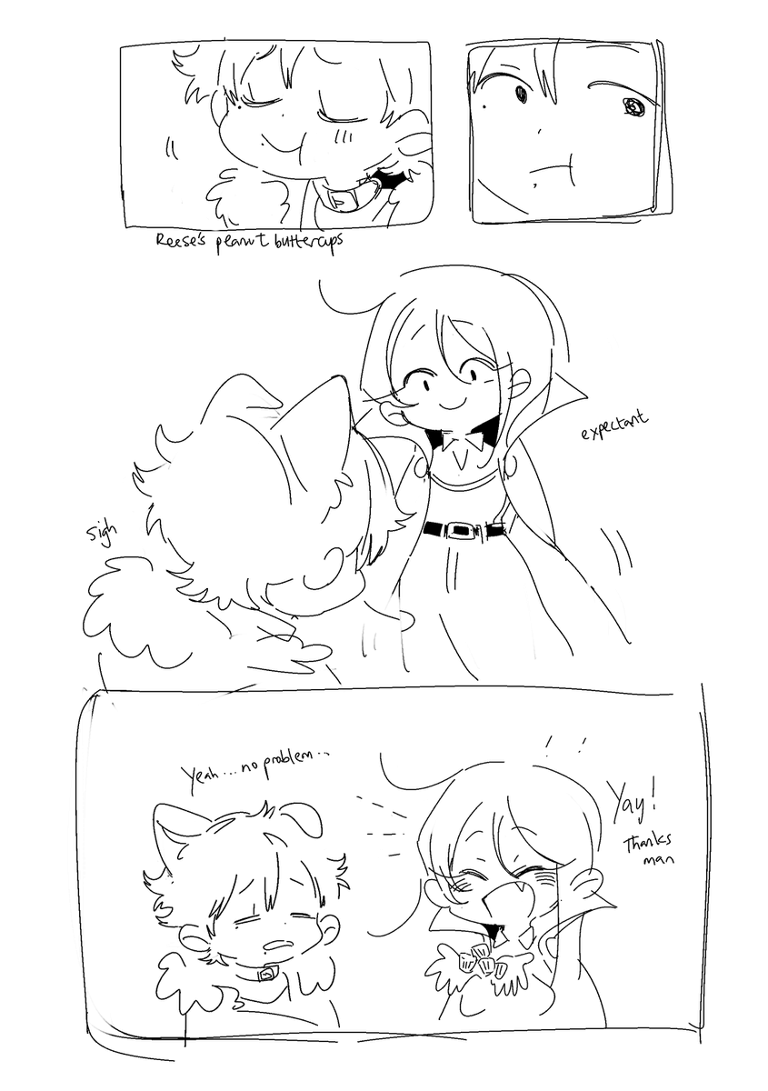 LilPainus's tweet photo. (technically belated) halloween with yu and fei!

i got a bag of reeses peanut buttercups to myself woo lets goo https://t.co/gEpr03AGOE