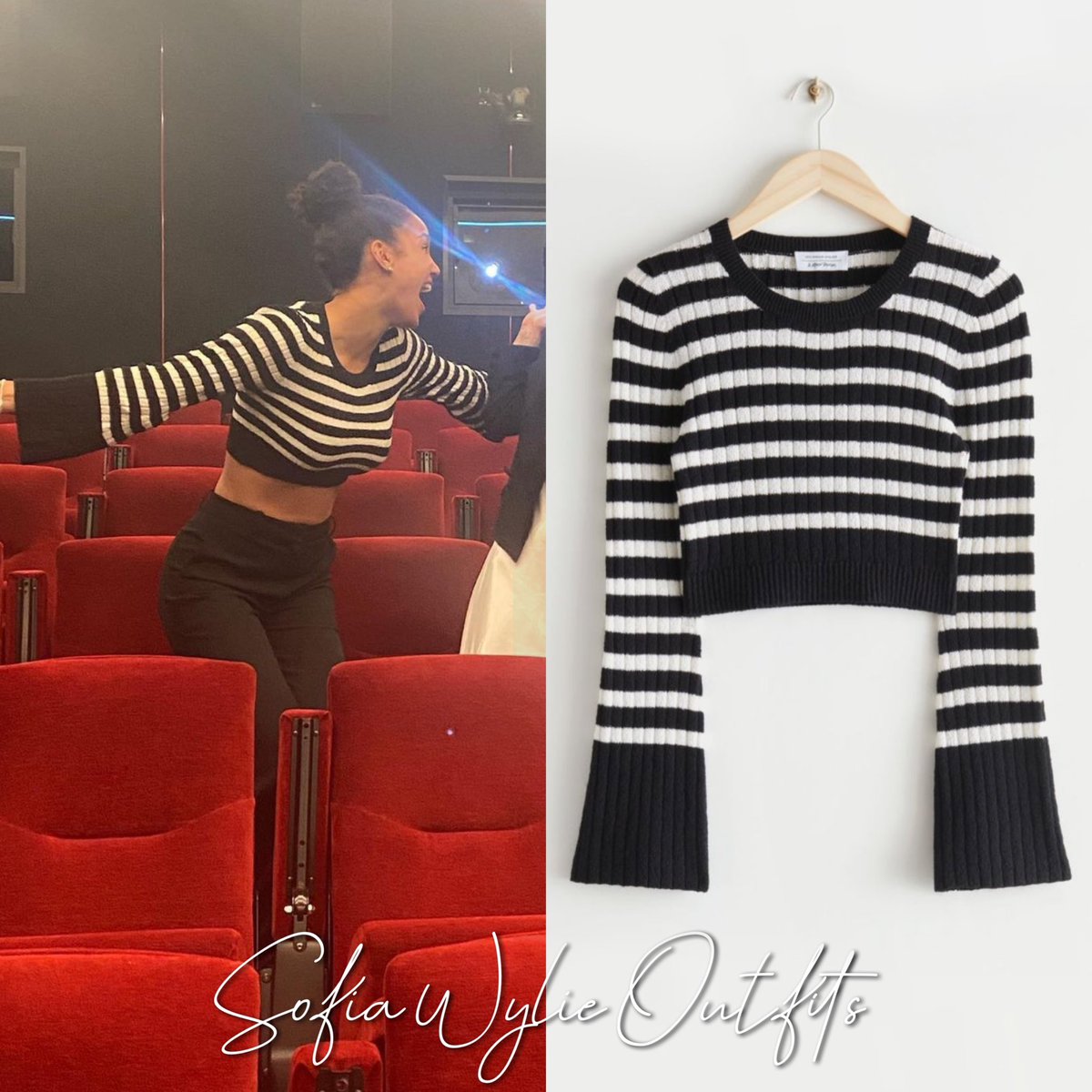 sofiawoutfits's tweet photo. @SofiaWylie via #SophiaAnneCaruso | May 5, 2022

Sofia wears:

1.#AndOtherStories knitted crop top (Out of Stock) 

⠀ https://t.co/CemtTkvELu