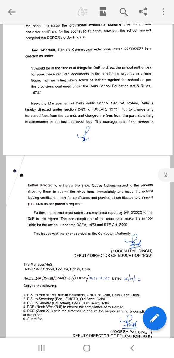 DPSRParents2022's tweet image. @Dir_Education @gupta_iitdelhi @CMODelhi @ArvindKejriwal @msisodia @JaiUpkar @RikhilGarg 
आपके Sep के आर्डर पर अभी तक कोई एक्शन नही हुआ है।आप अपने आर्डर को execute करवाने के लिए एक्शन लेने में देरी क्यों कर रहें है।स्कूल तो अपनी मनमानी कर रहा है।आखिर देरी क्यों?कृपया एक्शन ले।