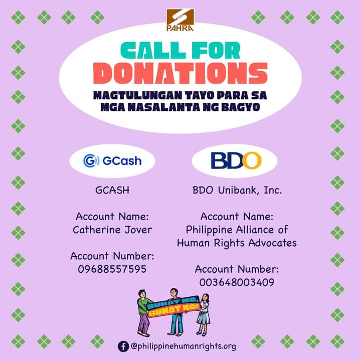 Buhat Mo, Buhat Ko para sa mga biktima ng bagyong #PaengPH ⛈️

Kami mula BMBK campaign at kumakatok sa inyong puso upang makahingi ng donasyon na maibibigay natin sa mga nasalanta. 

Para sa inyong donasyon, maaaring makapagpadala sa mga sumusunod na detalye: