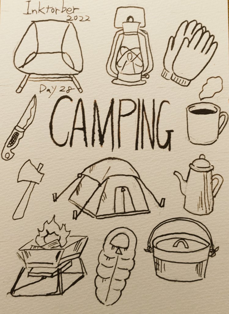 4Ikue's tweet photo. Inktorber2022 インクトーバー
DAY28:CAMPING (キャンプする)
#inktorber2022 #inktorber #DAY28 #CAMPING #camping #kobeINK物語 #北野アンティークセピア #ガラスペン #glassdippen #stedler92535
https://t.co/lYgLDCb2cK