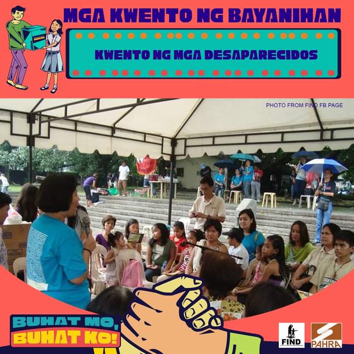 #BuhatMoBuhatKo MGA KWENTO NG BAYANIHAN PARA SA KARAPATANG PANTAO👍🥰
Isa ang napansin ko kapag ang ka-kwentuhan ay ang mga pamilyang members ng Families of Victims of Involuntary Disappearance  o FIND, na sa kabila ng malulungkot na kwento... Read more sa fn page
#HumanRights