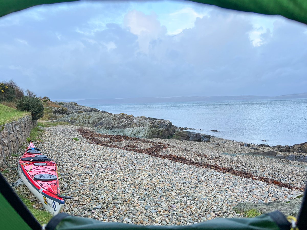 I’m camping in a sheltered spot, so it’s tempting to think of putting to sea. However, looking further out, there are large white capped waves sweeping up the sound. Looking at the forecast, Tuesday seems a possibility for paddling onwards.