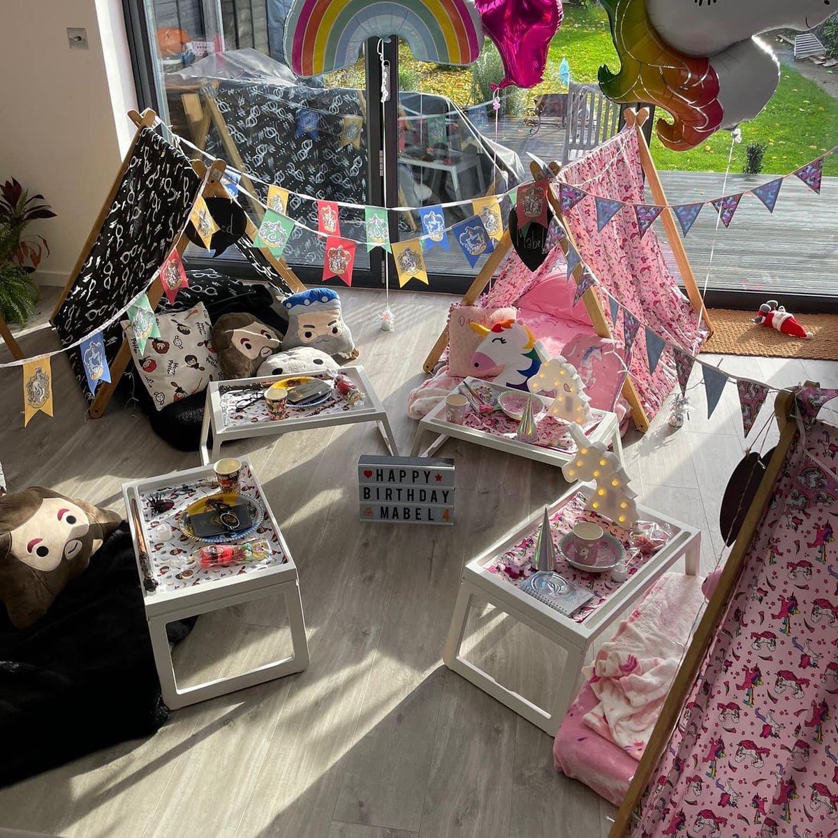 Gorgeous mixed birthday set up 🧙‍♀️ 🦄 ⛺️ 

#tinytents #sleepover #sleepoverparty #partytime #southwales #breaconbeacons #teepeesleepoverparties #teepeeparty