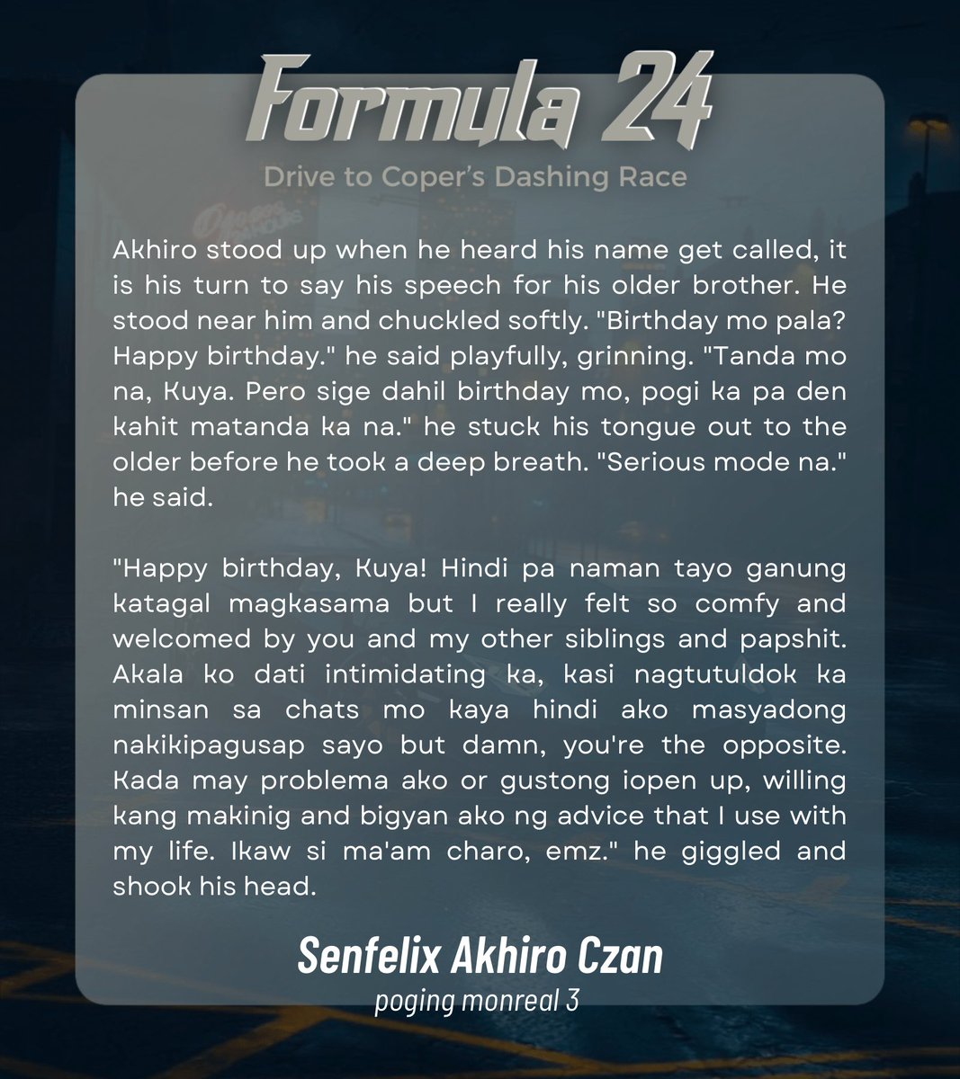 Formula 24: Drive to Coper's Dashing Race tweet media