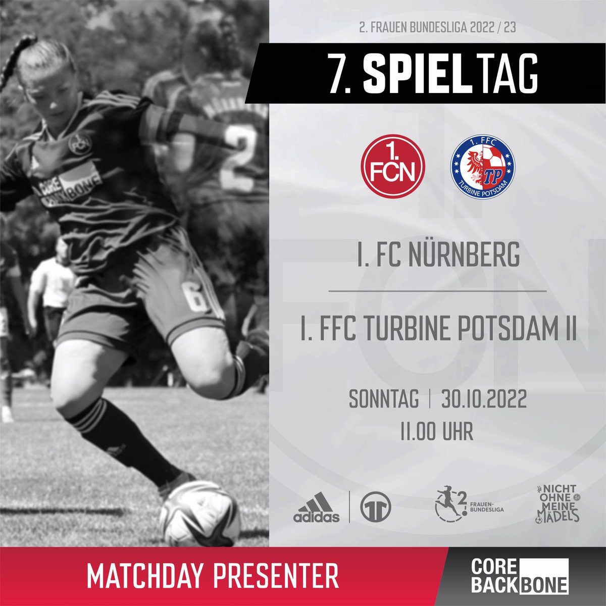 Spieltag❗️ 🆚 Turbine Potsdam II 🏟️ Valznerweiher ⏰ 11:00 Uhr #fcn #clubfrauen #NichtOhneMeineMädels