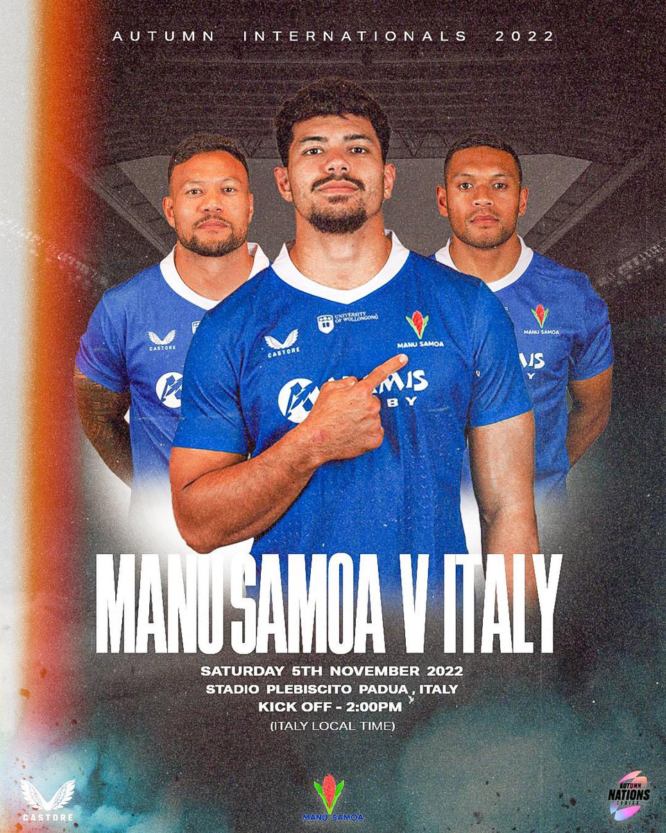 manusamoa's tweet photo. Samoa ala mai🤝
.
.
We return to the North after a few years off. Full squad is ready to get to work and prepare to take on Italy in Padua.
.
.
Time to go to work💪🏽
#lemanu #manusamoa https://t.co/s0kMrmhhZ0