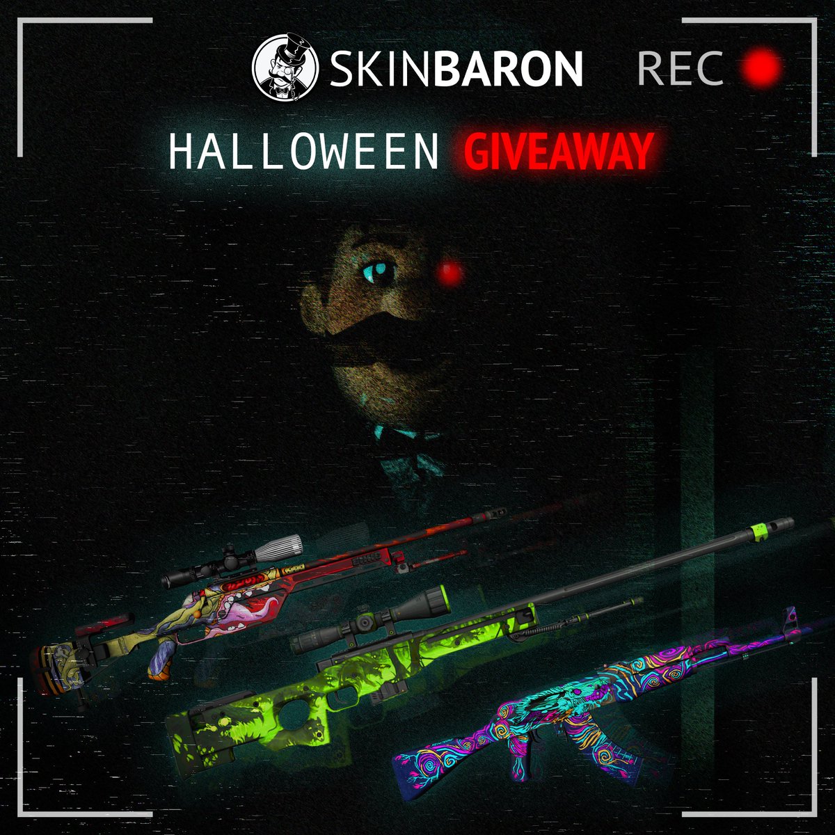 We have a very special giveaway for you to scare your opponents: 🎃

1x AWP | Containment Breach [FN]
1x SSG 08 | Bloodshot [FN)
1x SSG 08 | Bloodshot (FN]
in a whopping value of about 450€

✅Follow <a href="/SkinBaronEN/">SkinBaron.com</a>
✅Retweet
✅Mention 2 friends who get easily spooked