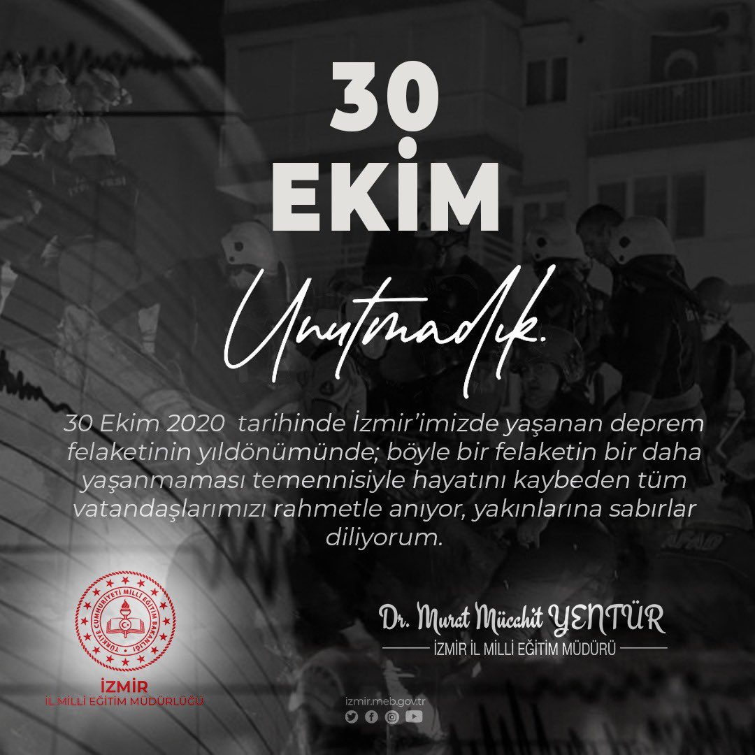 Bir daha yaşanmaması temennisiyle….        #izmirdepremi