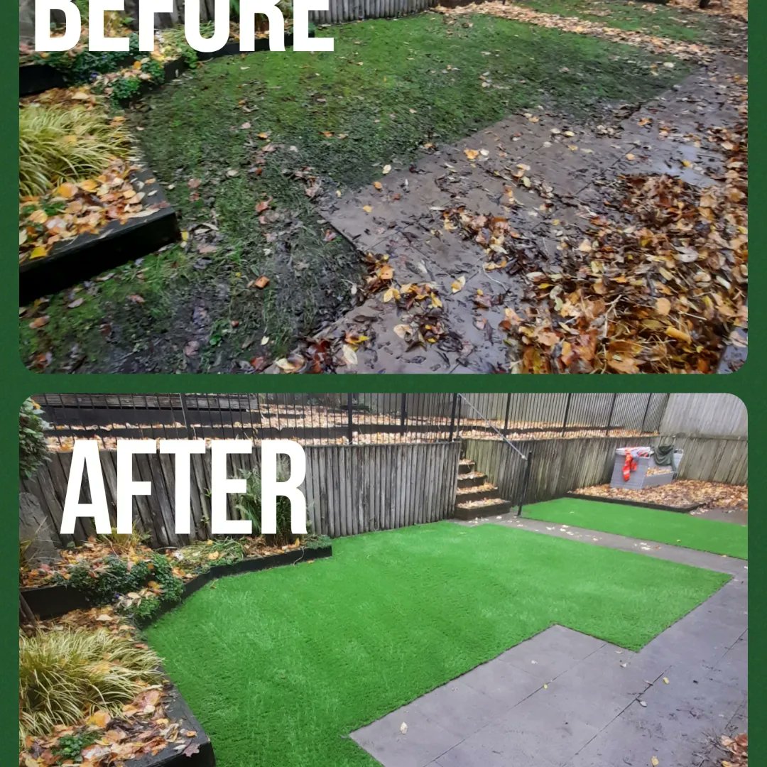 pimcoagl's tweet photo. WOW!!!! Done in a day this transformation took an area from a mud patch into an area that can be used all year round. 
#teampimco #artificialgrass #grass #Lawn #gardendesign #landscapedesign #makeover #smashedit https://t.co/dQLEgcfPzZ