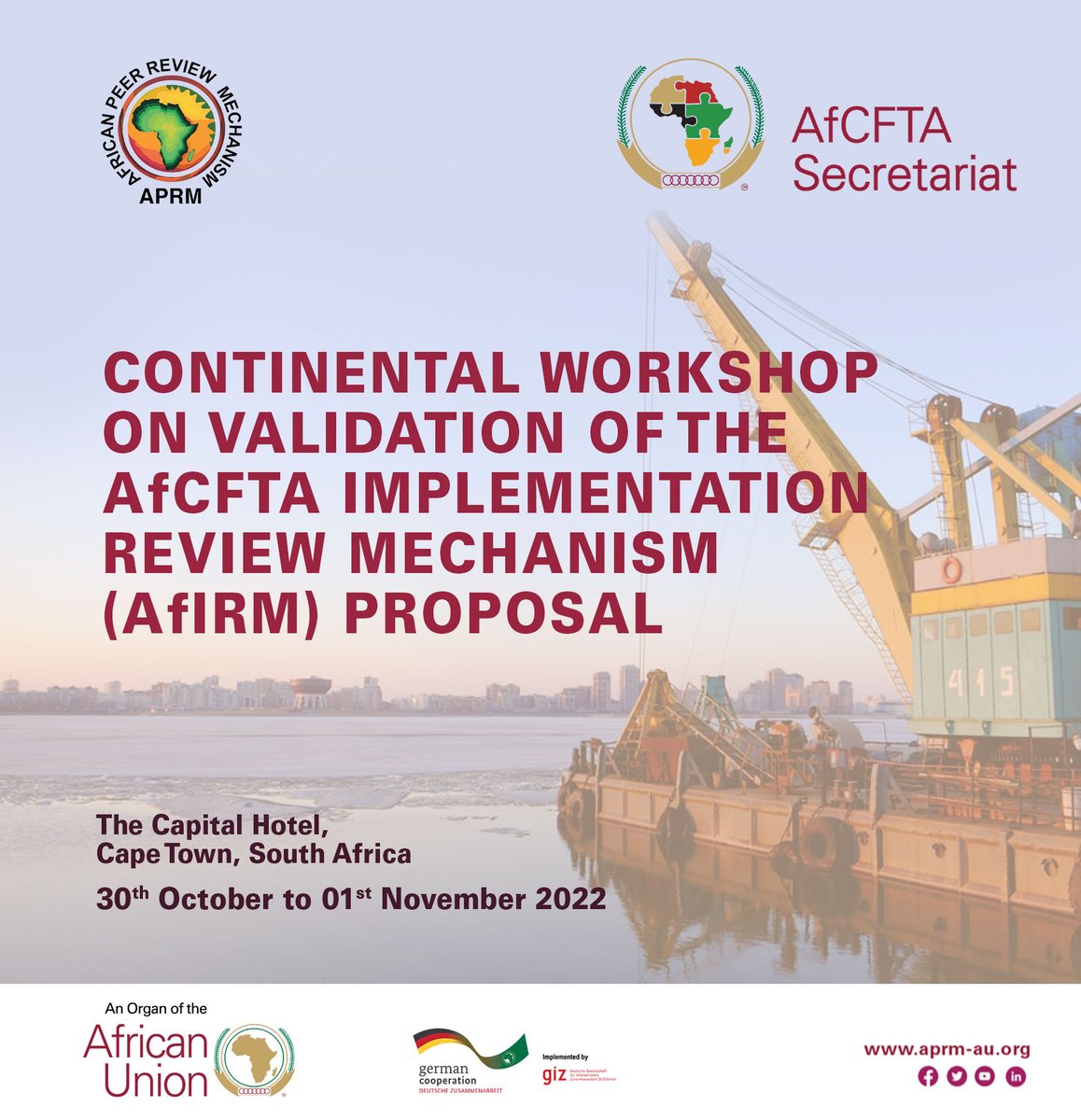 APRM and <a href="/AfCFTA/">AfCFTA Secretariat Official</a> have organized a three days continental workshop on validation of the AfCFTA implementation review mechanism which aims to further enrich and validate the proposal on the AfCFTA Implementation Review Mechanism (AfIRM).