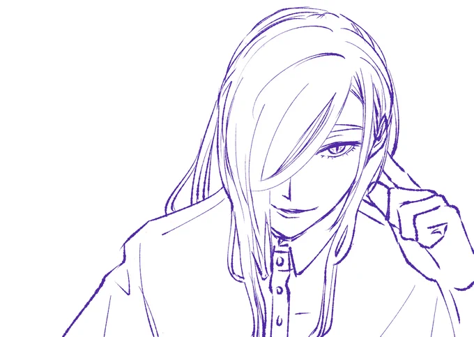 #今月描いた絵を晒そう 
その② モノクロ+α このペン大好き 