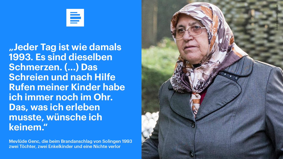 Sie sagte: „In der Nacht habe ich geweint. Aber am Tag habe ich meinen überlebenden Kindern ins Gesicht lächeln müssen, um dafür zu sorgen, dass Hass nicht Eingang findet in ihre Herzen.”   Mevlüde Abla, Du wirst uns so unendlich fehlen.🖤  Mekanın cennet olsun 🤲🍀
