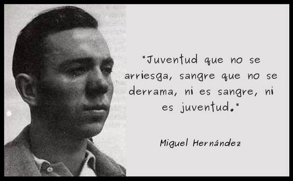 Bon dia amb el sempre bon record de Miguel Hernández Poeta del poble, compromès amb la igualtat i la justícia. Republicà, antifeixista Avui de 1910 va néixer