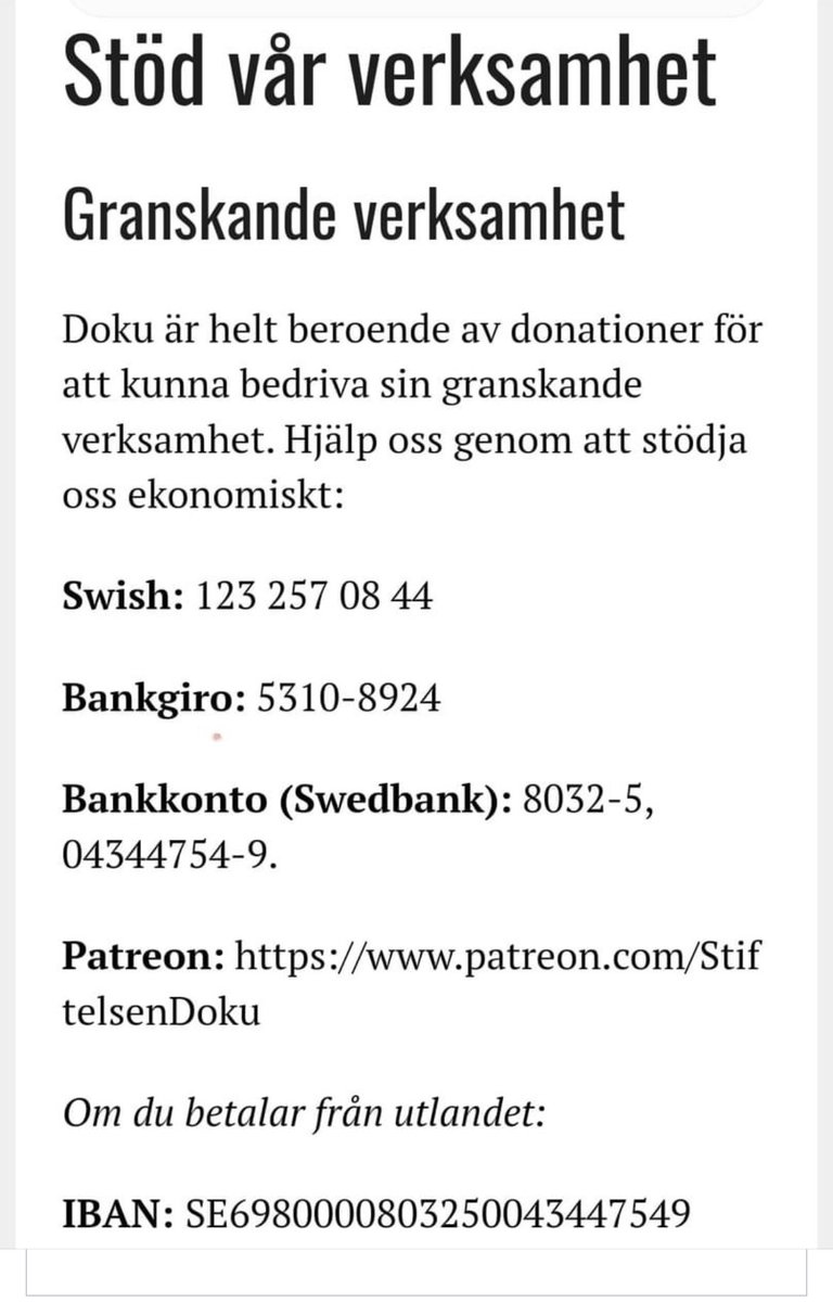 Få har gjort så många avslöjanden om salafist-jihadism och islamism som @StiftelsenDoku 

Idag fyller @MagnusSandelin år och den bästa gåvan vore ett bidrag till Doku för att de ska kunna fortsätta sitt viktiga arbete!