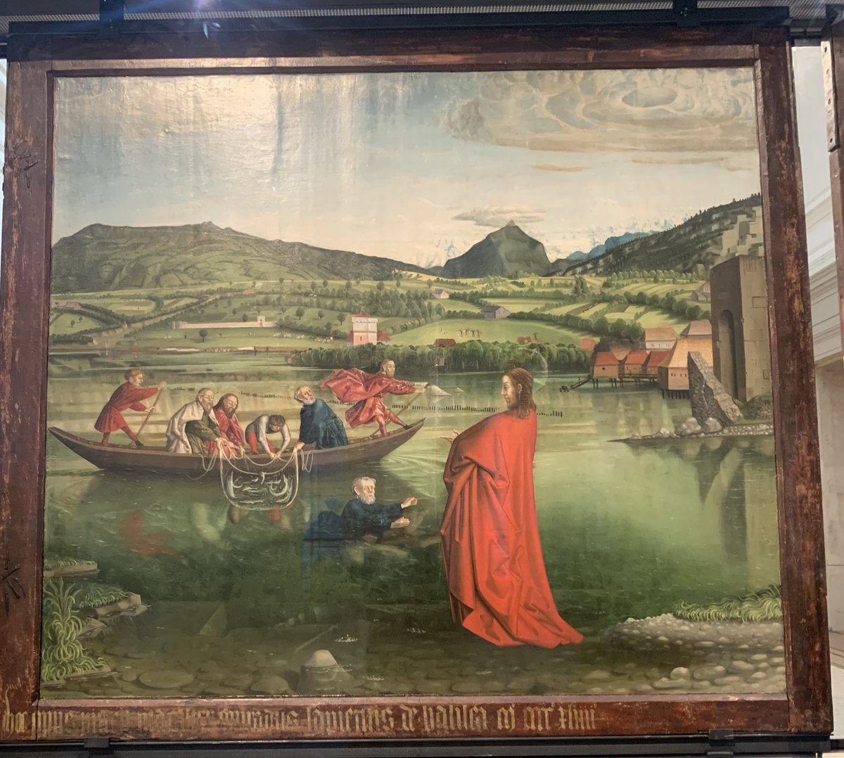 LNevilleRolfe's tweet photo. Excited to visit a new gallery the #MuseeD’Art et d’Histoire in #Geneve 🇨🇭 Marvellous Konrad Witz La Peche Miraculeuse of Christ walking on the water of #LakeGeneva. The water is as clear today as it was in the 15C. https://t.co/sXHVRfkntS