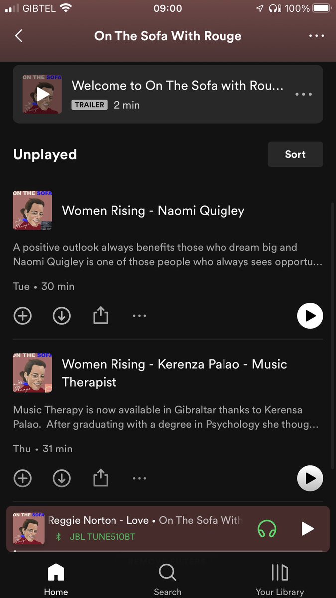 Started the day like this…listened to both and now fully up to date with #OnTheSofaWithRouge Start listening today! @michrouge #podcast #gibraltar #streettalk #womenrising #onthesofa
