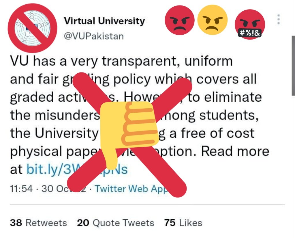 RajaTalhaSidd1's tweet photo. Age itni he uniform &amp; fair grading policy hai to is baar he itnay students fail Q ?

Kya sab students nay ak sath he parhna chor diya tha???

#vuresultnamanzoor
@AajKamranKhan 
@Kashifabbasiary
@Shahidmasooddr
@JavedChOfficial
@Aaj_Urdu
@SAMAATV
@BBCUrdu
@92newschannel
@DunyaNews https://t.co/HwIuvwEcSy