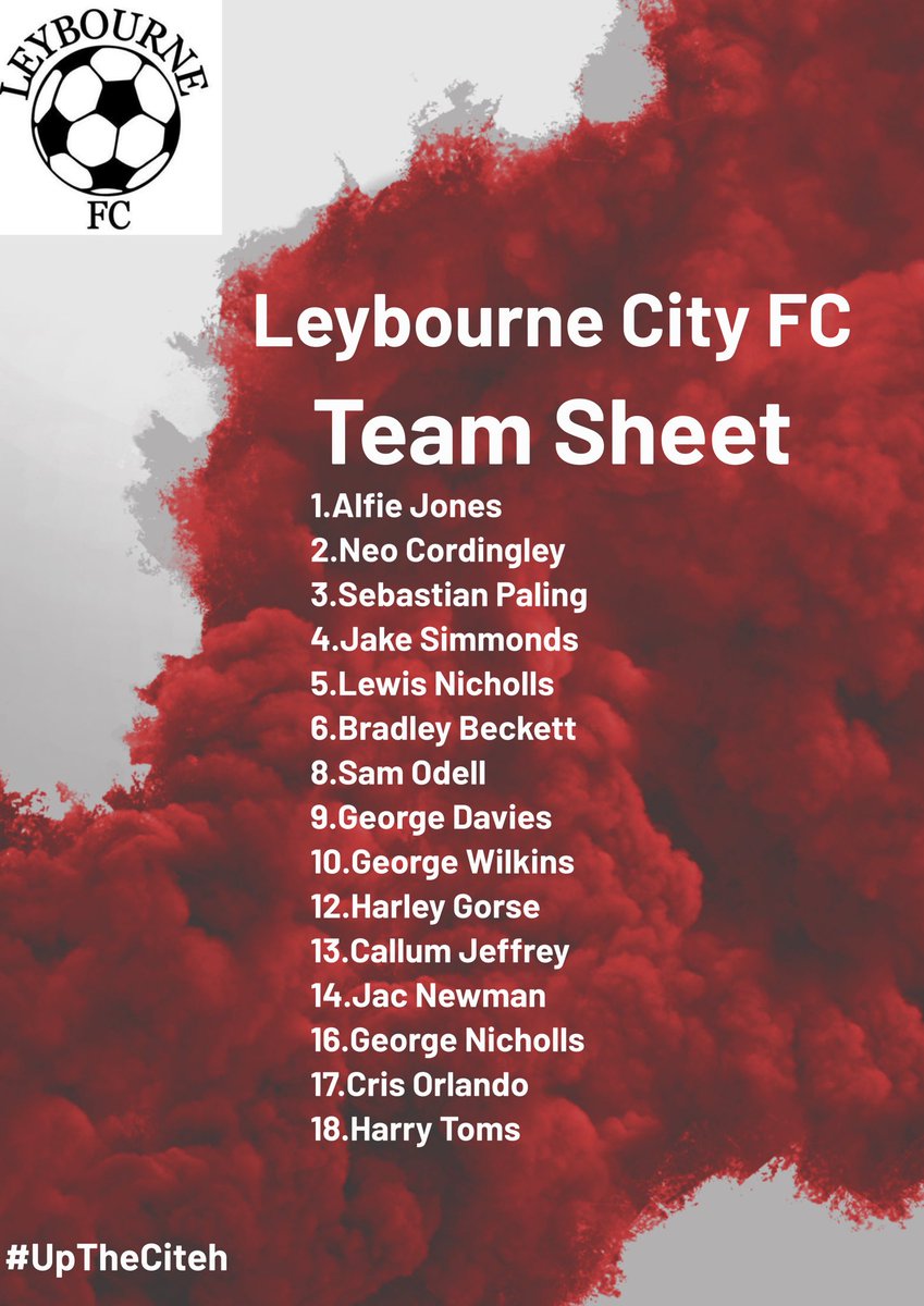 The Team Sheet for todays game! 

#UpTheCiteh