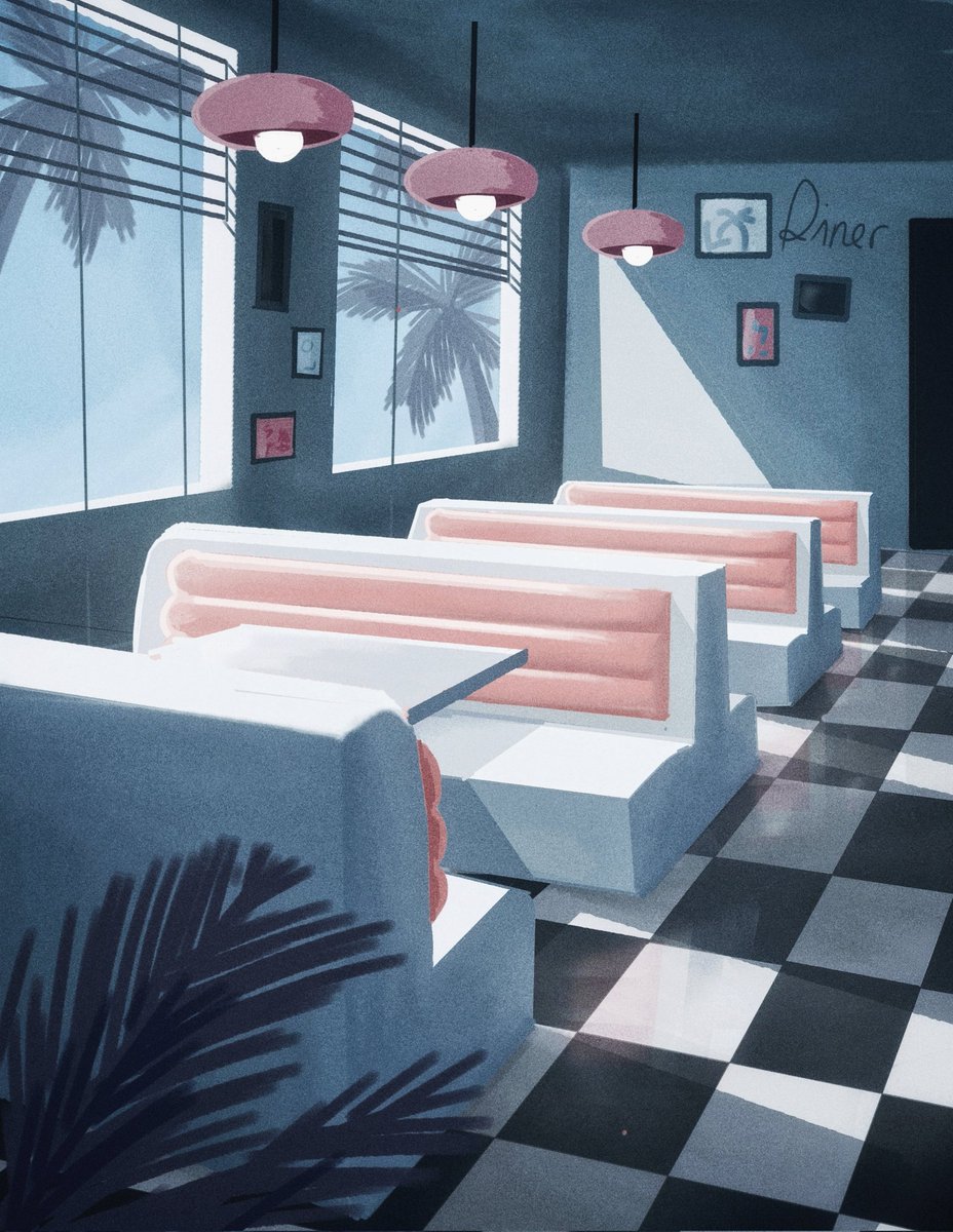 pepc360_'s tweet photo. diner 
#vaporwave #aesthetic #art #retro https://t.co/7p8KJwDoLX