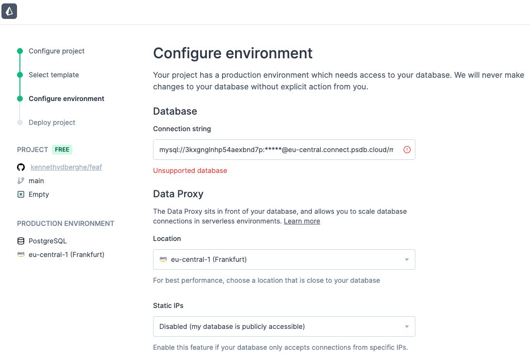 I'm certain this worked before, but now I'm unable to make <a href="/planetscaledata/">planetscaledata</a> work with <a href="/prisma/">Prisma Postgres</a> Data Proxy. Anyone any idea why I always get an error "Unsupported database"? Is PostgreSQL now the only supported database?