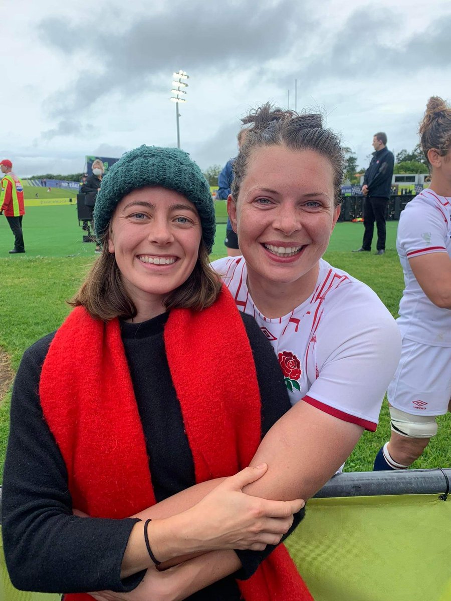 Robertson_Sed's tweet photo. When @SedberghOS catch up and support each other on the other side of the world @HTickler @AbbieWard93 celebrating the Quarter Final victory over Australia #congratulations #supersupport #lifelongfriendships 🌹🤎🦋⭐️ https://t.co/FCqk15XDkj