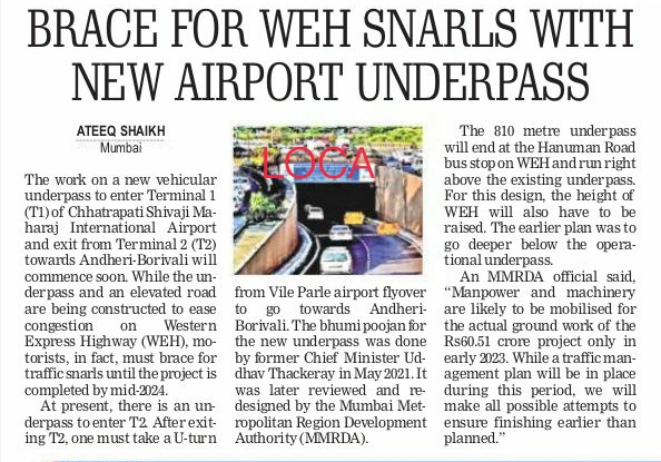 Underpass T1 & Elevated road North Bound Exit T2 Are being constructed 2 ease Western Exp Highway congestion Motorists must brace for Traffic Jams until project completion Mid 2024 @smart_mumbaikar @mumbaitraffic @DoctorLFC @MandarSawant184 @Kun_Srivastav @amitsurg @Anujalankar9