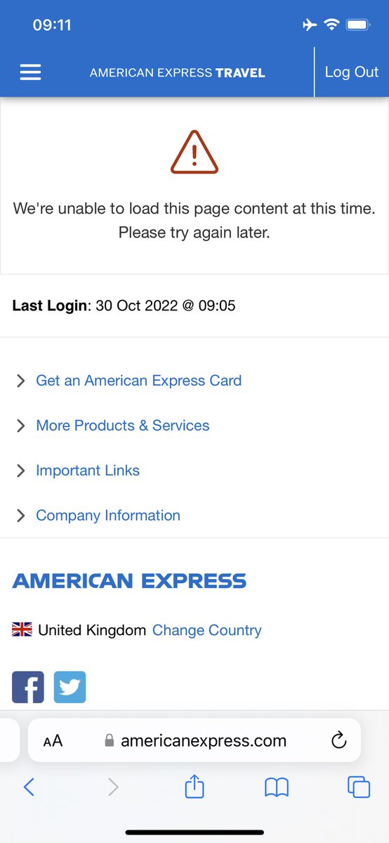 lcpisme's tweet photo. @AmexUK There is an issue logging into Amex travel for last couple of days, seems to be affecting me and lots of others according to online forums. Please can this be fixed to enable me to log in and book? https://t.co/30gFP8smUE