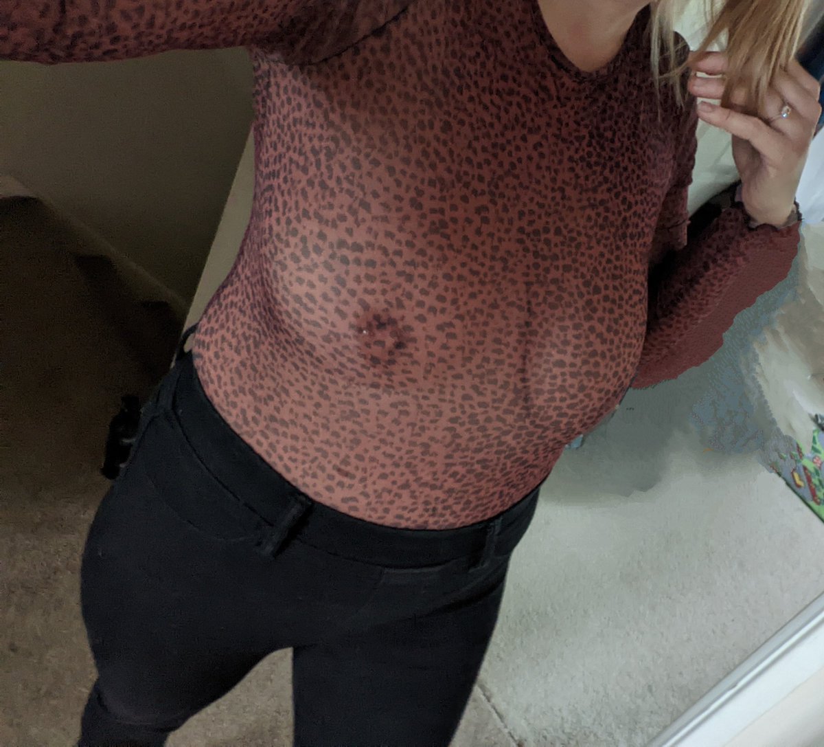 britcouple69's tweet photo. He loves it when I wear a sheer top to go out 😜 https://t.co/1n51m1ZVCA