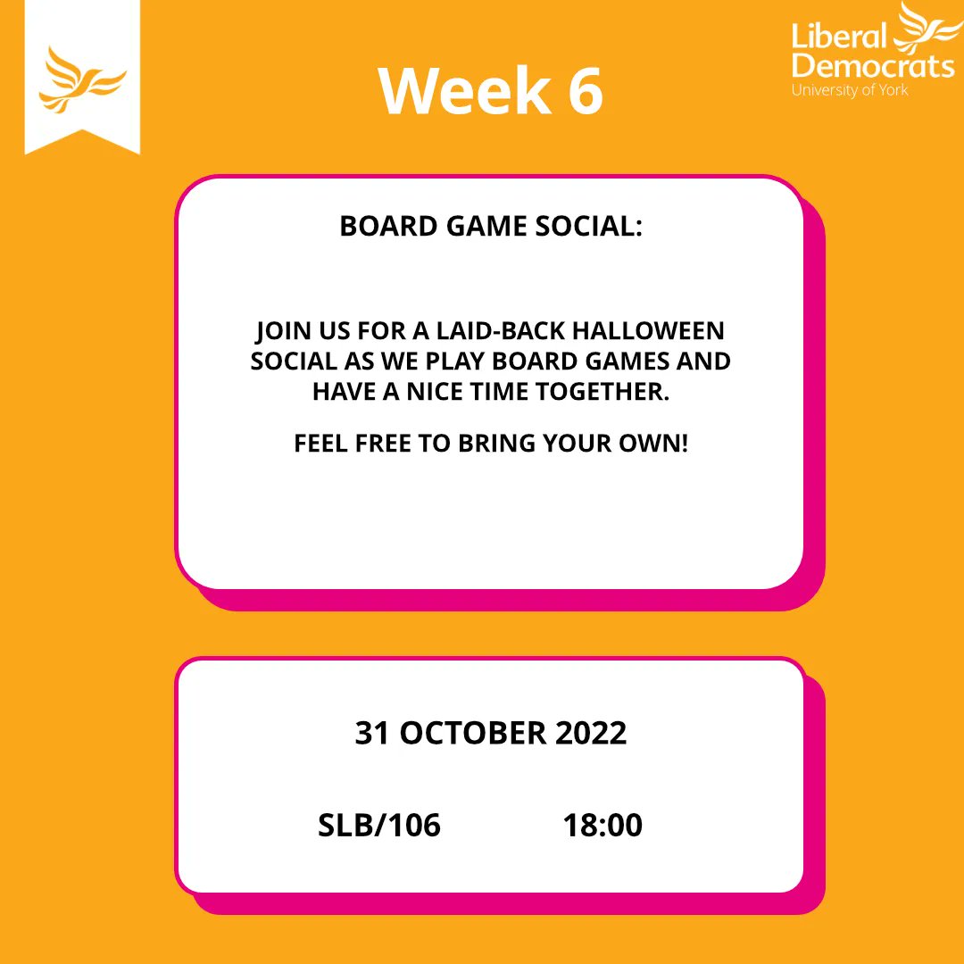 pumpkins are literally orange. this means you must come along to our spooky board game social on Halloween, 18:00 SLB/106  👻🔶