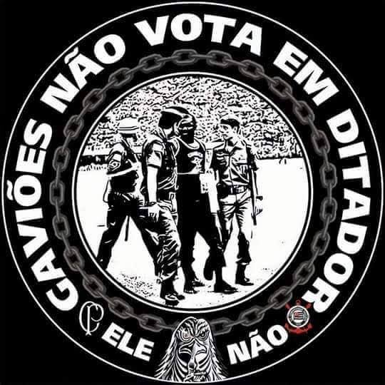 emersonosasco's tweet photo. GAVIÃO NÃO VOTA EM BOLSONARO !

Hoje é 
@Haddad_Fernando Governador 1️⃣3️⃣ e 
@LulaOficial Presidente 1️⃣3️⃣ .

Sobre a tímida nota lançada há alguns dias, NINGUÉM SEGUE LÍDER COVARDE E NENHUM COVARDE SE TORNA LÍDER!✊🏾🔥
#gavioesdafiel #Corinthians #democraciacorintiana #Lula #Haddad https://t.co/uZEtLtp6r2