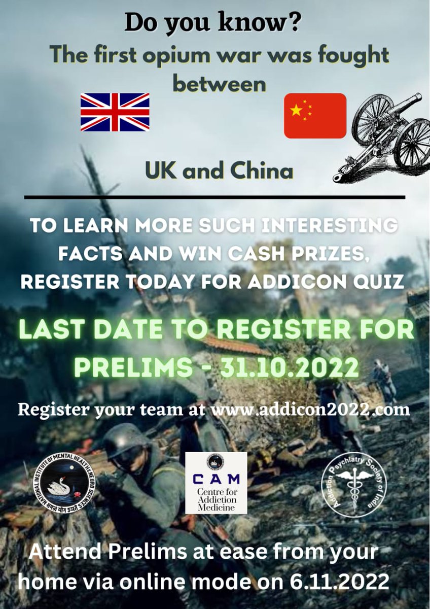 Last date for UG and PG quiz registration is 31.10.2022. 

That is tomorrow !!! 

Don't nod off !! Register today at addicon2022.com 

<a href="/jayanishere/">Jayakrishnan Menon</a> <a href="/Dr_ArpitParmar/">Dr Arpit Parmar, MD, DM</a> <a href="/narasimha1988/">Narasimharao</a> <a href="/DiptadhiM/">Diptadhi Mukherjee</a> <a href="/askdheeraj/">Dr Dheeraj K, MD, DM, 🇮🇳</a>