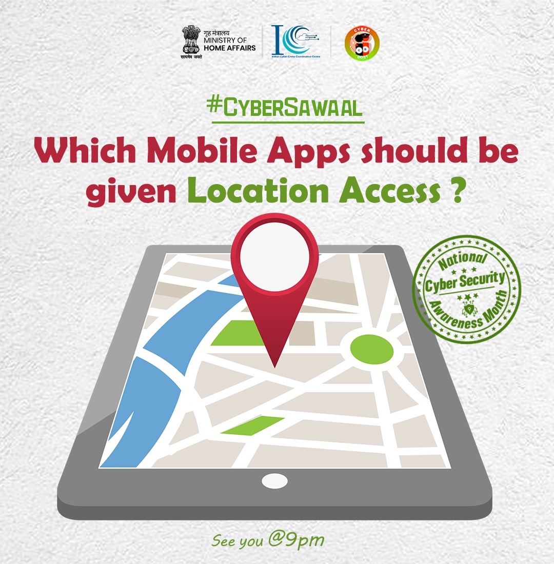#CyberSawaal 29:
See you at 9 pm with the correct answer. #CybersecurityAwarenessMonth <a href="/PIBHomeAffairs/">PIB - Ministry of Home Affairs</a> <a href="/mygovindia/">MyGovIndia</a>